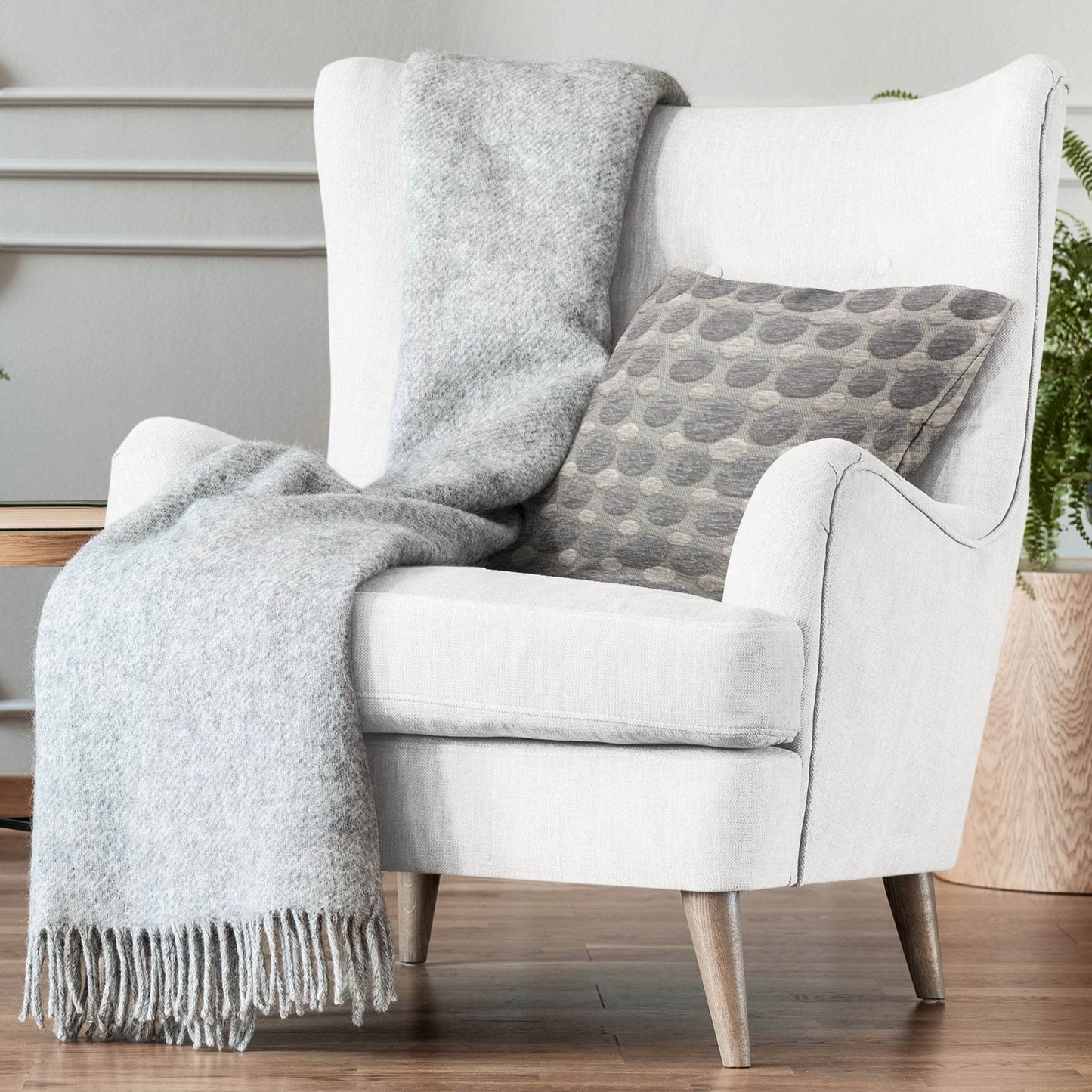 Plutus Majestic Orb Circle Gray Velvet Luxury Throw Pillow - Plutus Brands