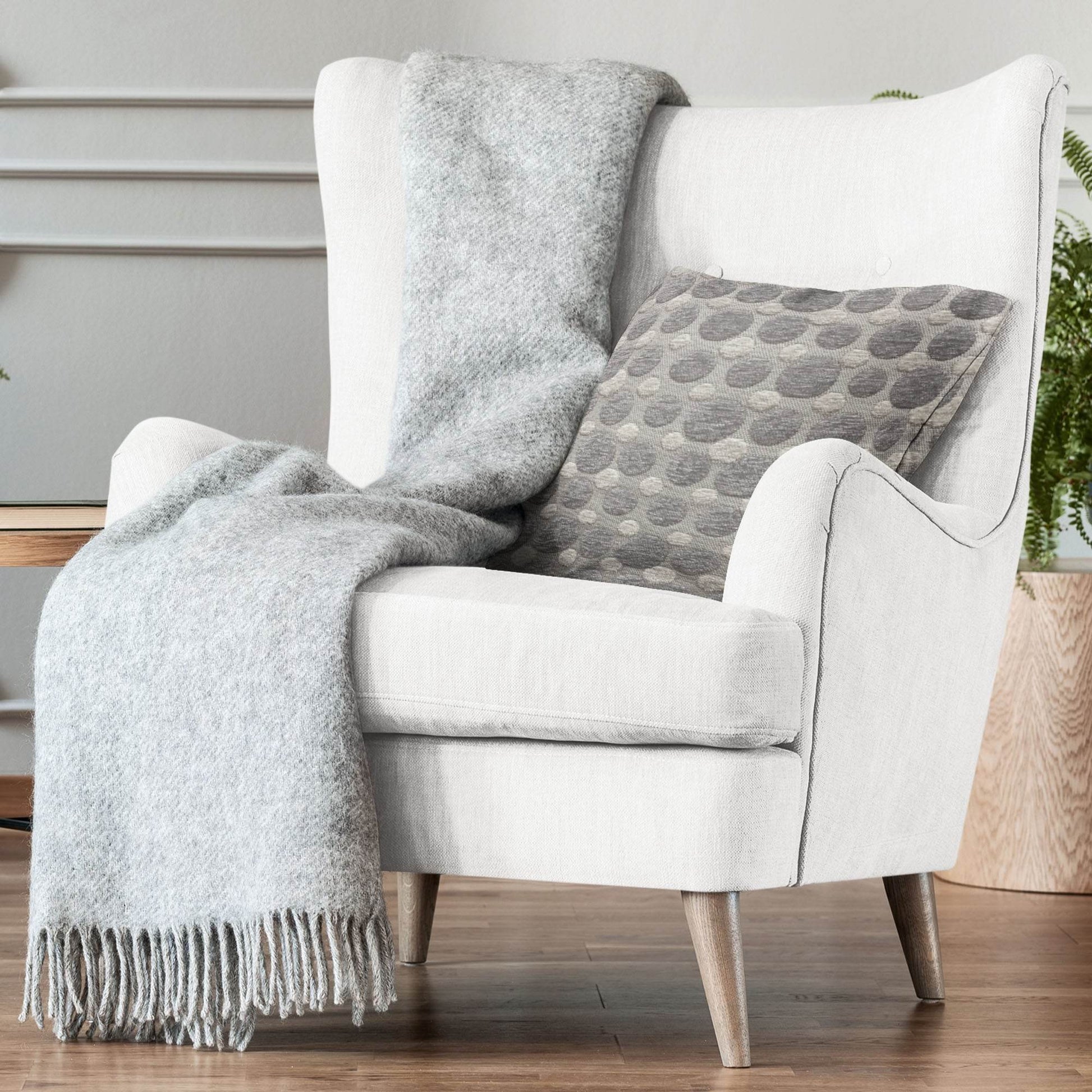 Plutus Majestic Orb Circle Gray Velvet Luxury Throw Pillow - Plutus Brands