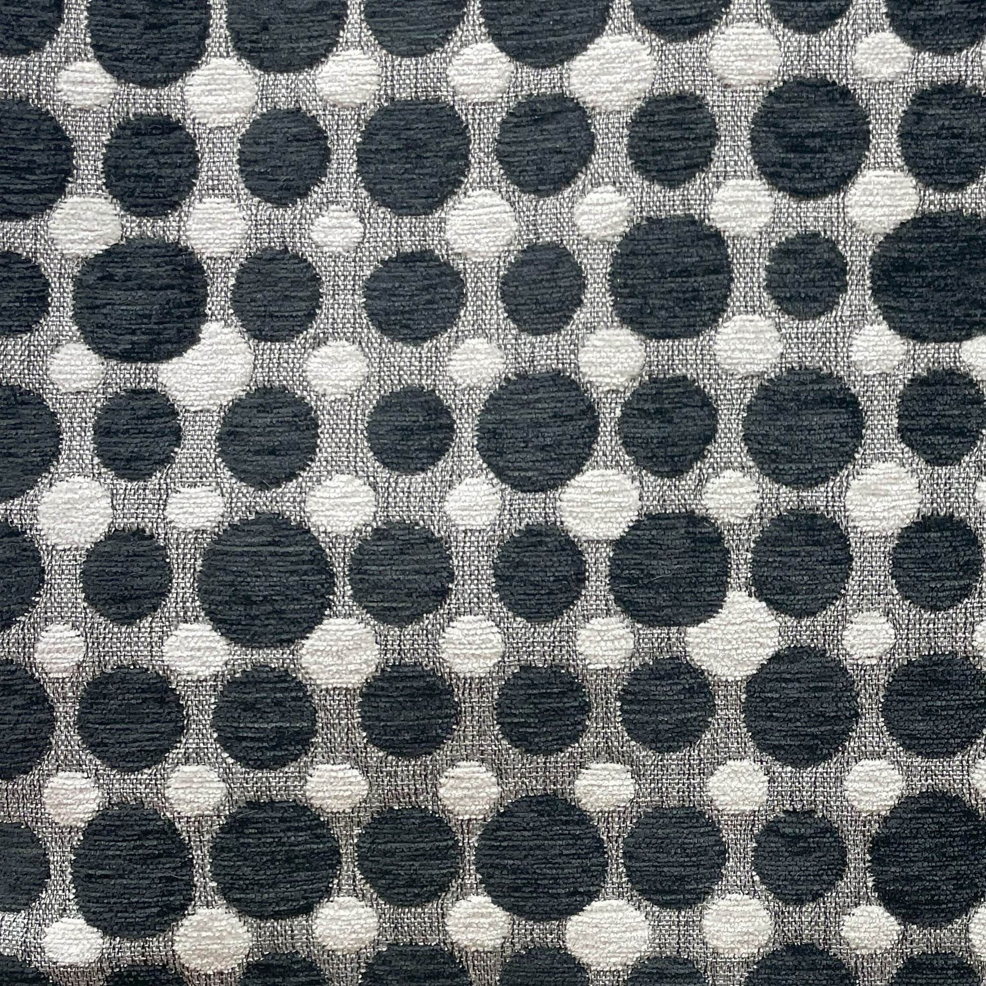 Plutus Majestic Orb Circle Black White Velvet Luxury Throw Pillow - Plutus Brands