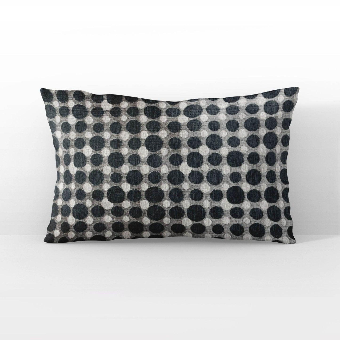 Plutus Majestic Orb Circle Black White Velvet Luxury Throw Pillow - Plutus Brands