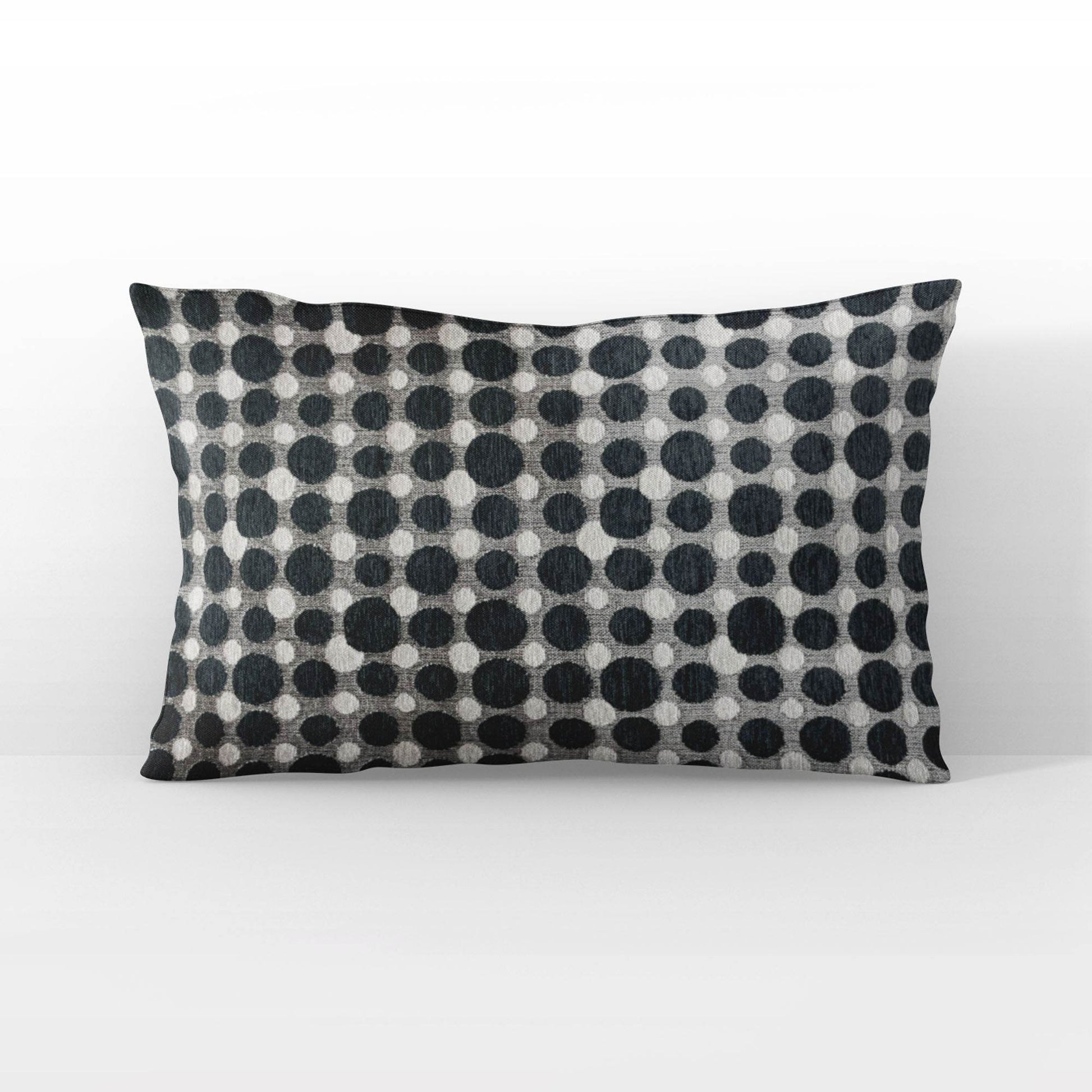 Plutus Majestic Orb Circle Black White Velvet Luxury Throw Pillow - Plutus Brands