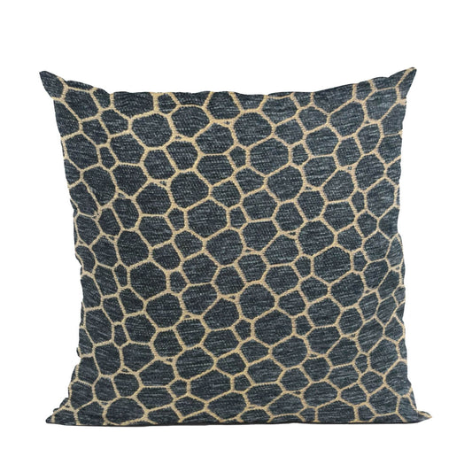 Plutus Opulence Hexagonal Geometric Navy Gold Velvet Luxury Throw Pillow - Plutus Brands