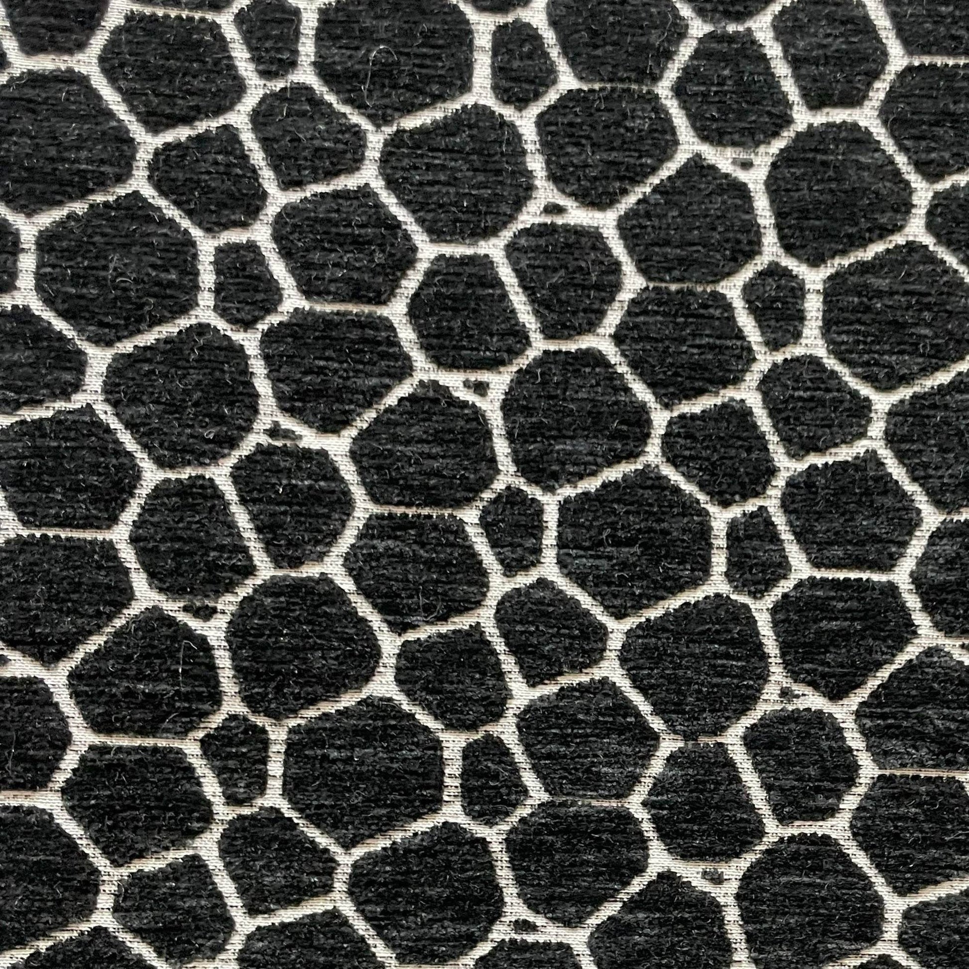 Plutus Opulence Hexagonal Geometric Black White Velvet Luxury Throw Pillow - Plutus Brands