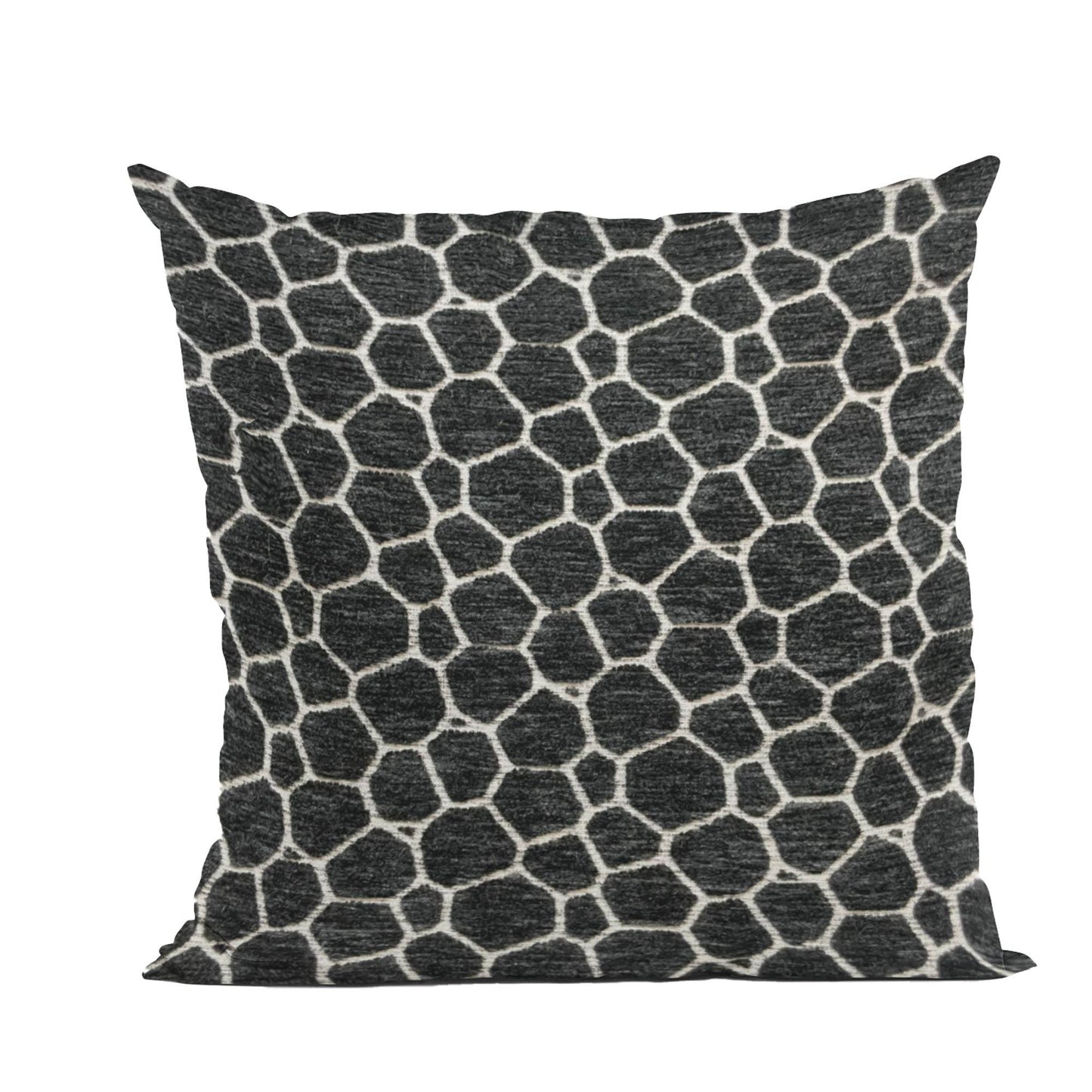 Plutus Opulence Hexagonal Geometric Black White Velvet Luxury Throw Pillow - Plutus Brands