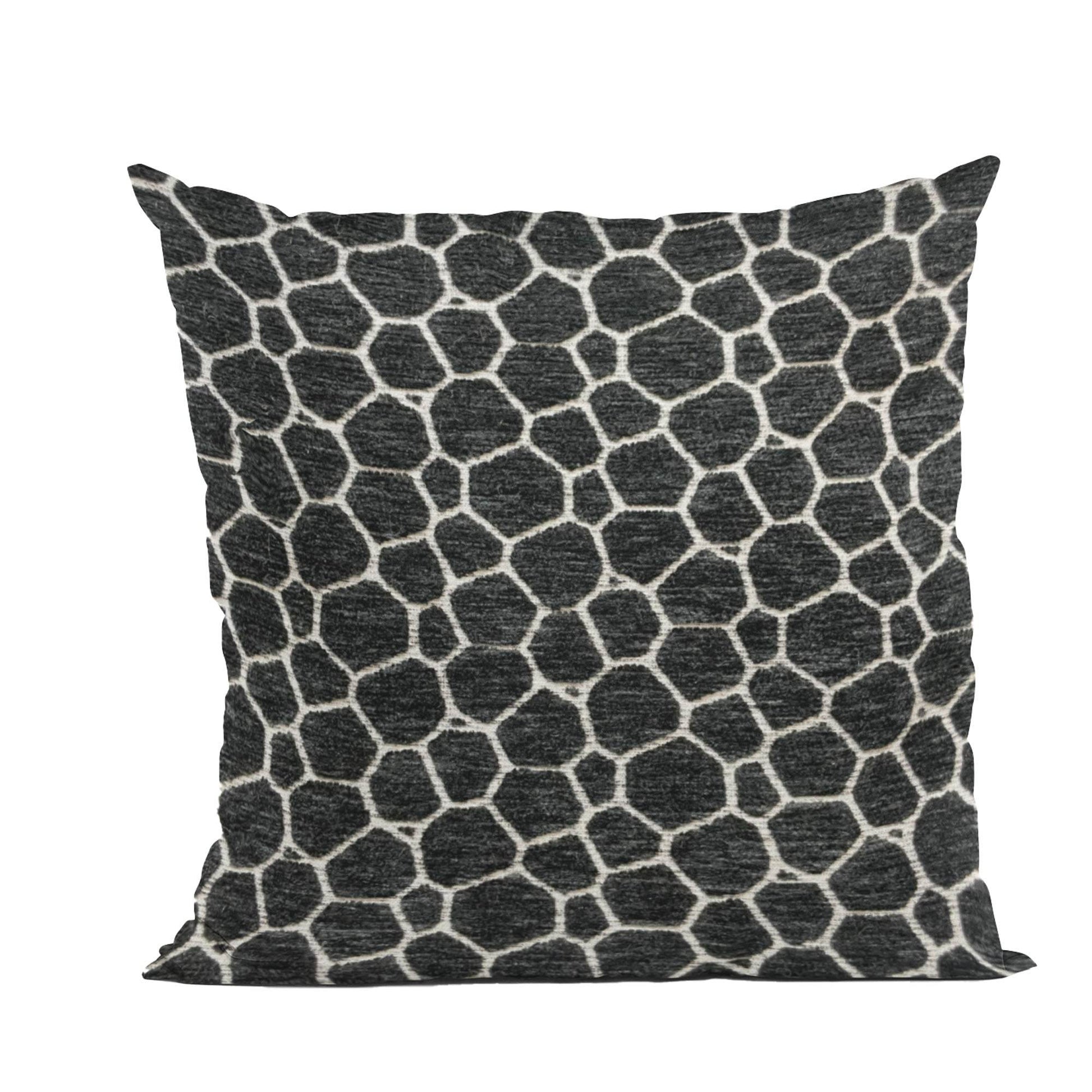 Plutus Opulence Hexagonal Geometric Black White Velvet Luxury Throw Pillow - Plutus Brands