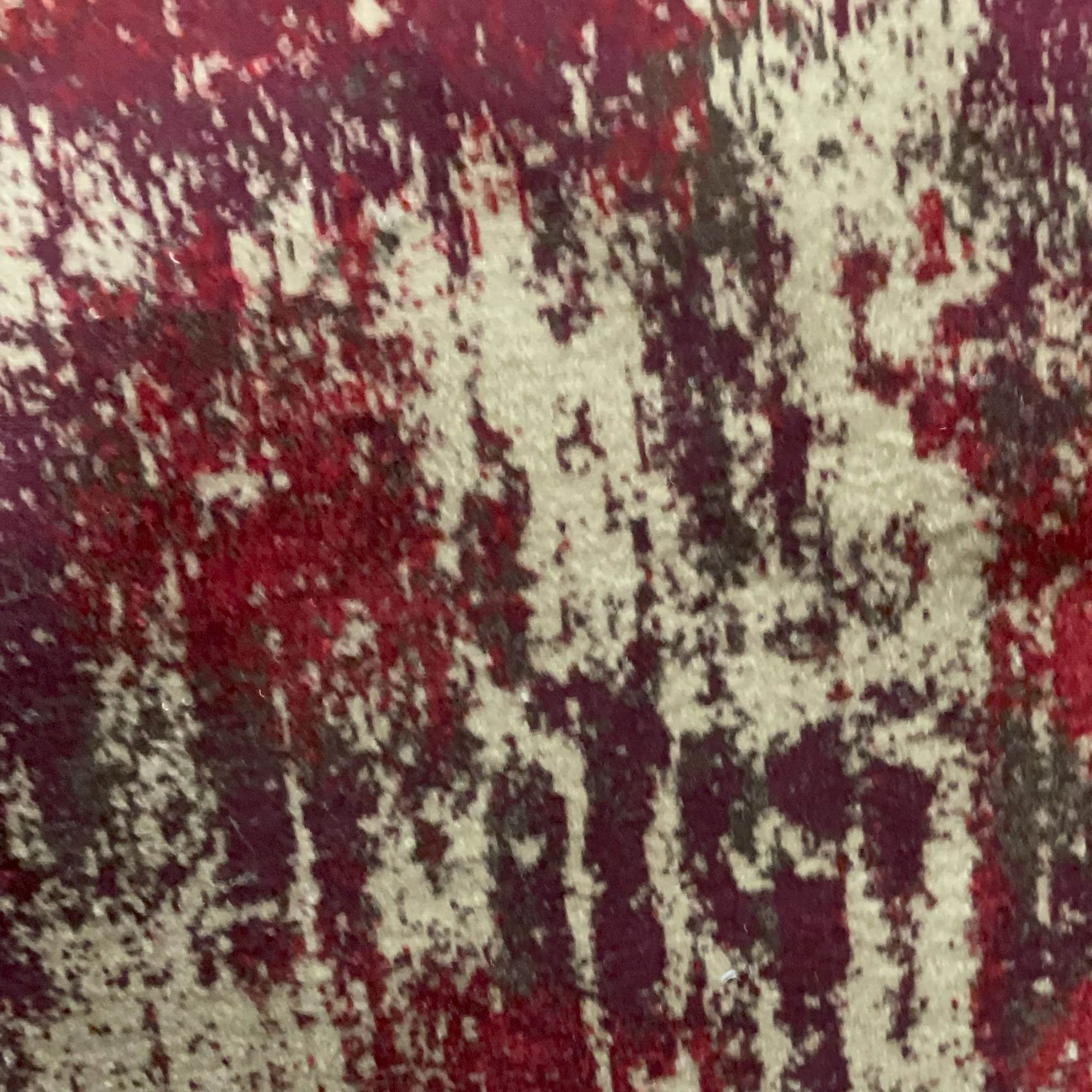 Plutus Weathered Texture iKat Red Beige Velvet Luxury Throw Pillow - Plutus Brands