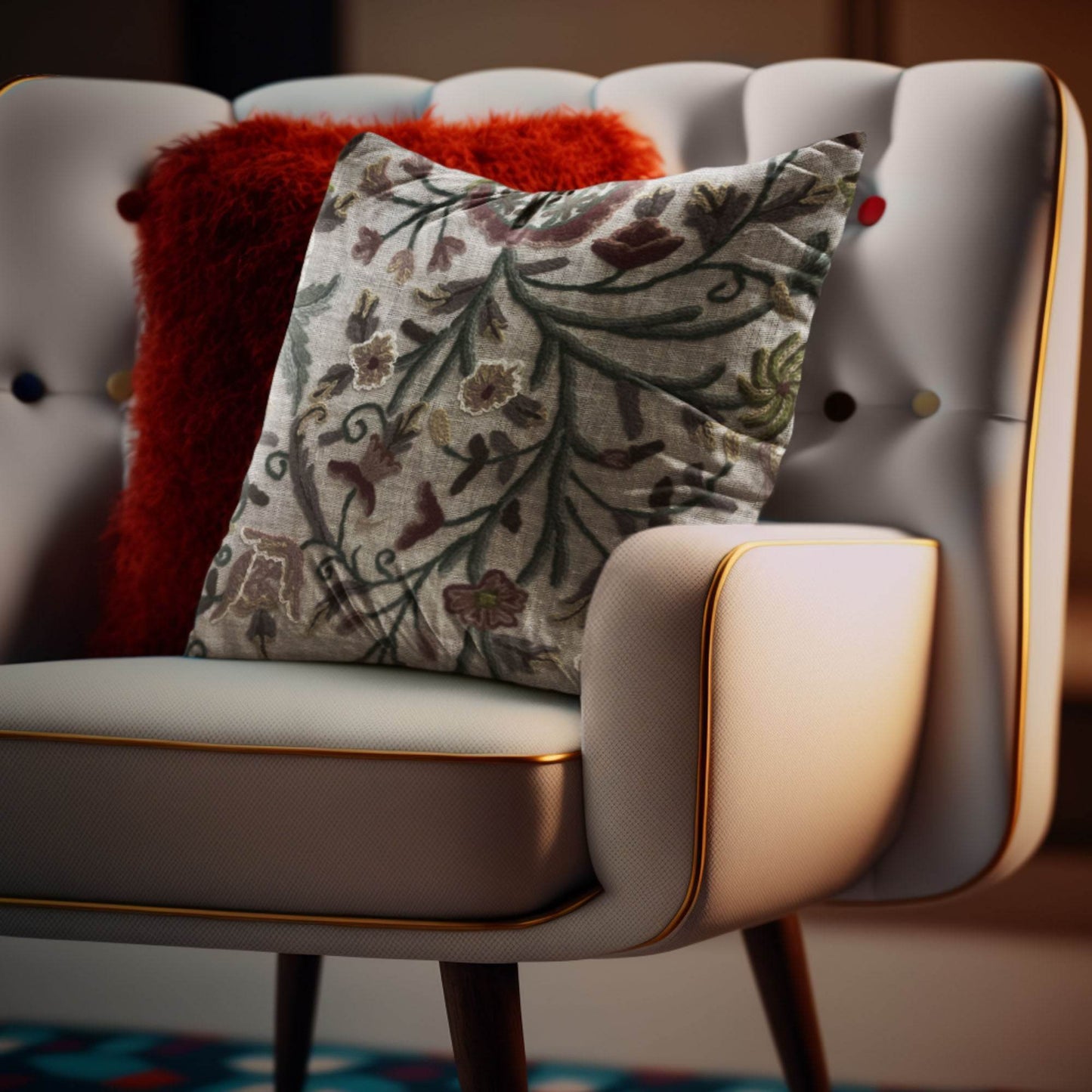 Plutus Whispering Thicket Floral Multicolor Luxury Throw Pillow - Plutus Brands