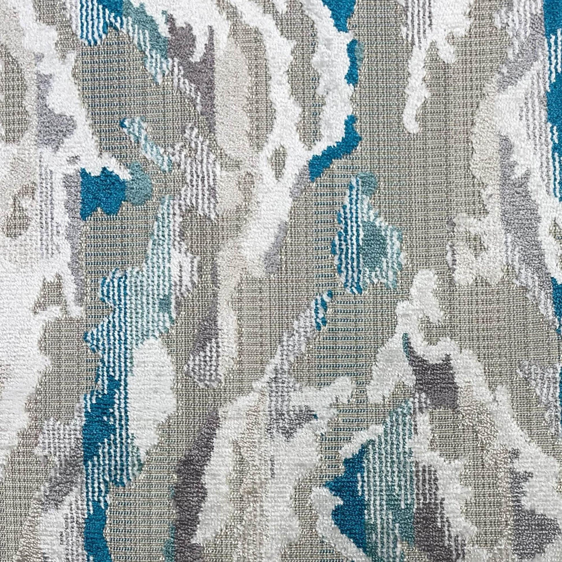 Plutus Glacier Rift iKat Blue Gray Velvet Luxury Throw Pillow - Plutus Brands