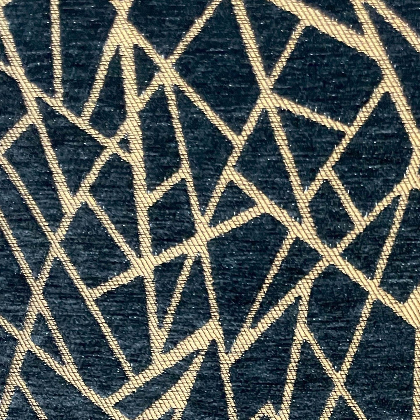 Plutus Shattered Prism Geometric Navy Gold Velvet Luxury Throw Pillow - Plutus Brands