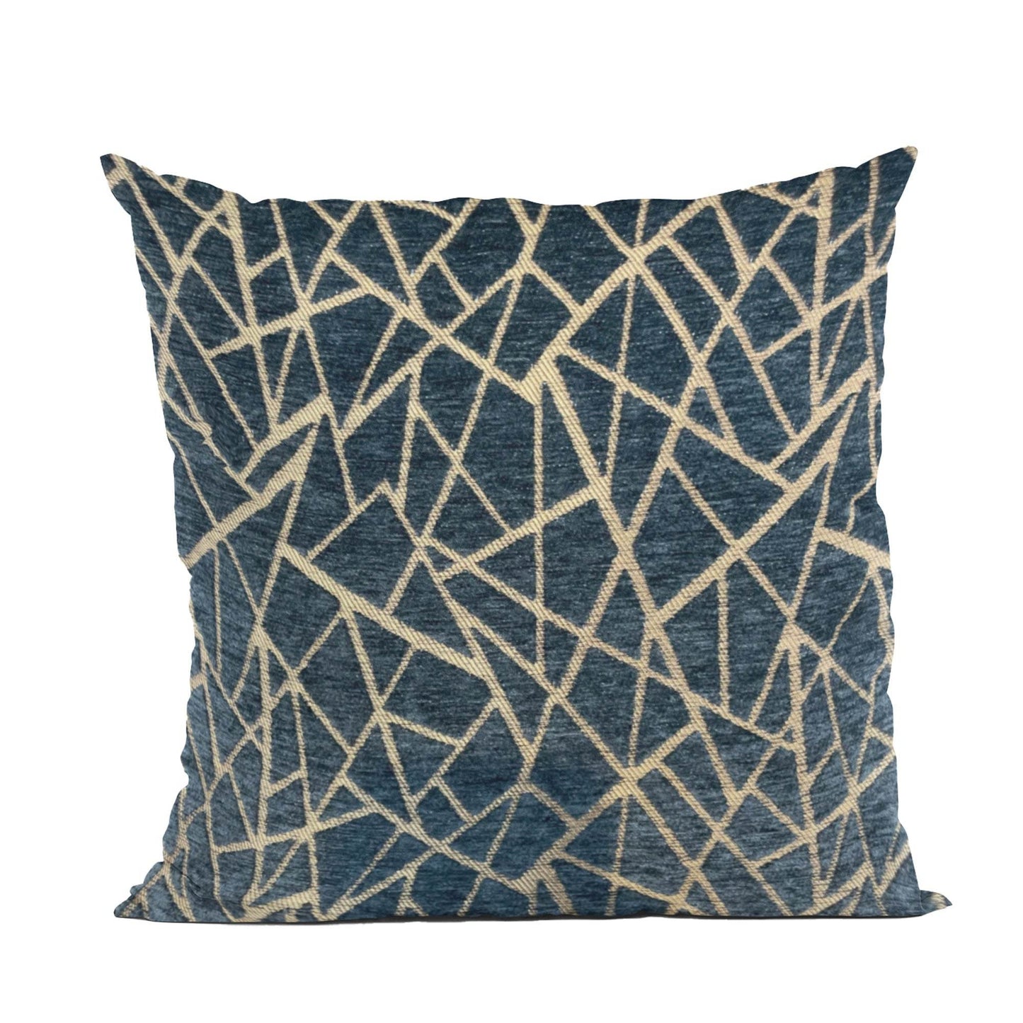 Plutus Shattered Prism Geometric Navy Gold Velvet Luxury Throw Pillow - Plutus Brands