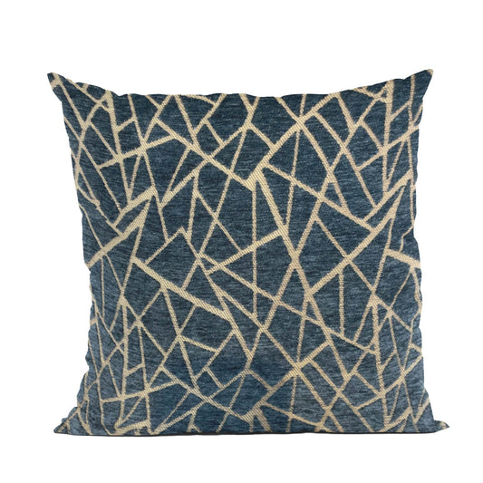 Plutus Shattered Prism Geometric Navy Gold Velvet Luxury Throw Pillow - Plutus Brands