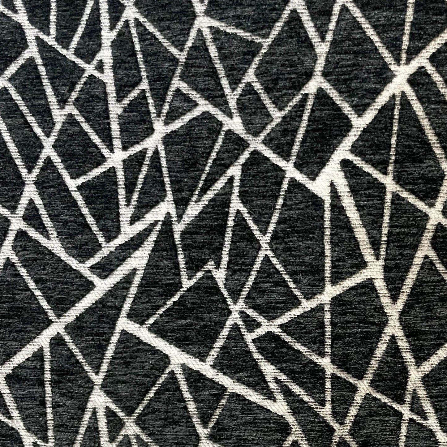 Plutus Shattered Prism Geometric Black White Velvet Luxury Throw Pillow - Plutus Brands