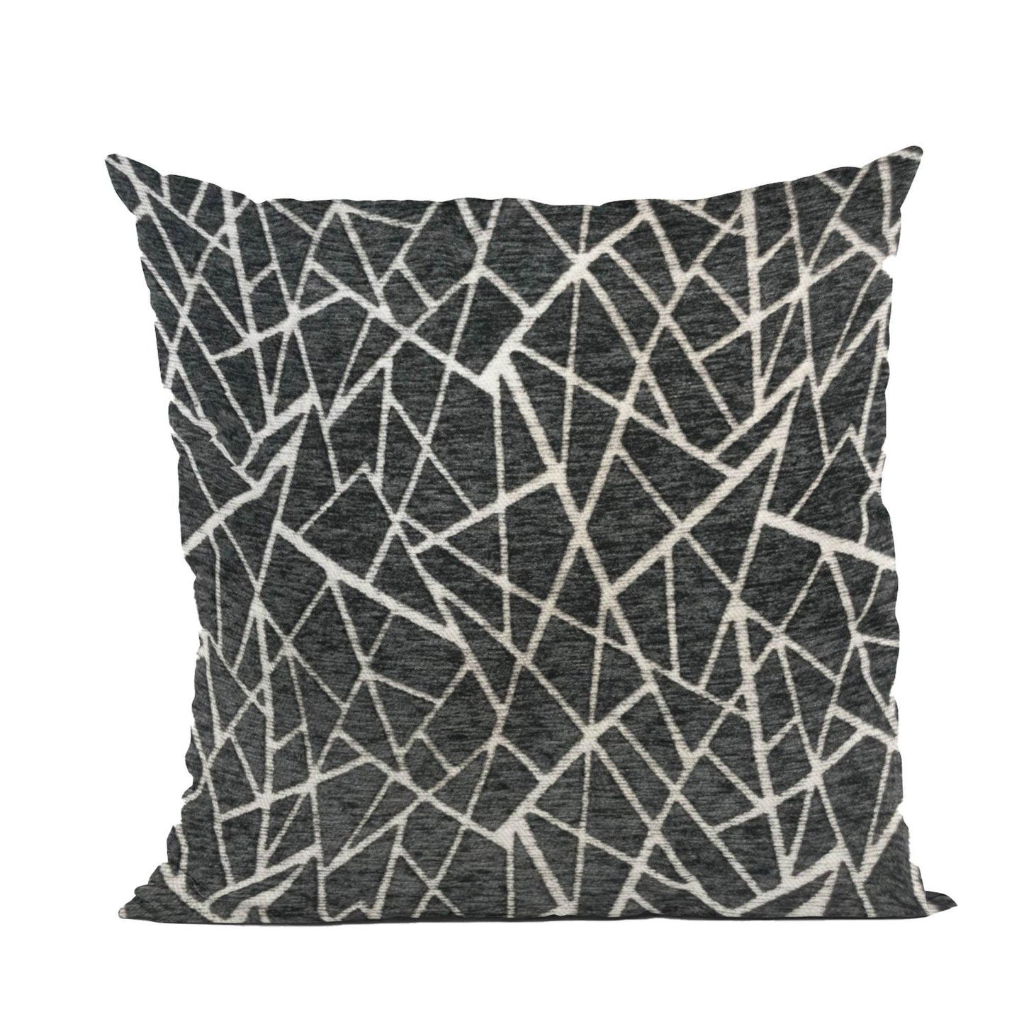 Plutus Shattered Prism Geometric Black White Velvet Luxury Throw Pillow - Plutus Brands
