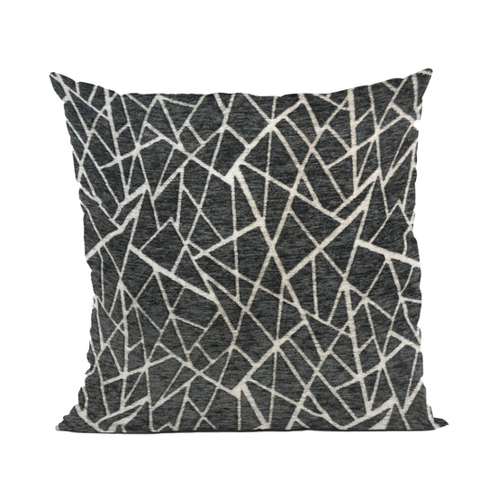 Plutus Shattered Prism Geometric Black White Velvet Luxury Throw Pillow - Plutus Brands