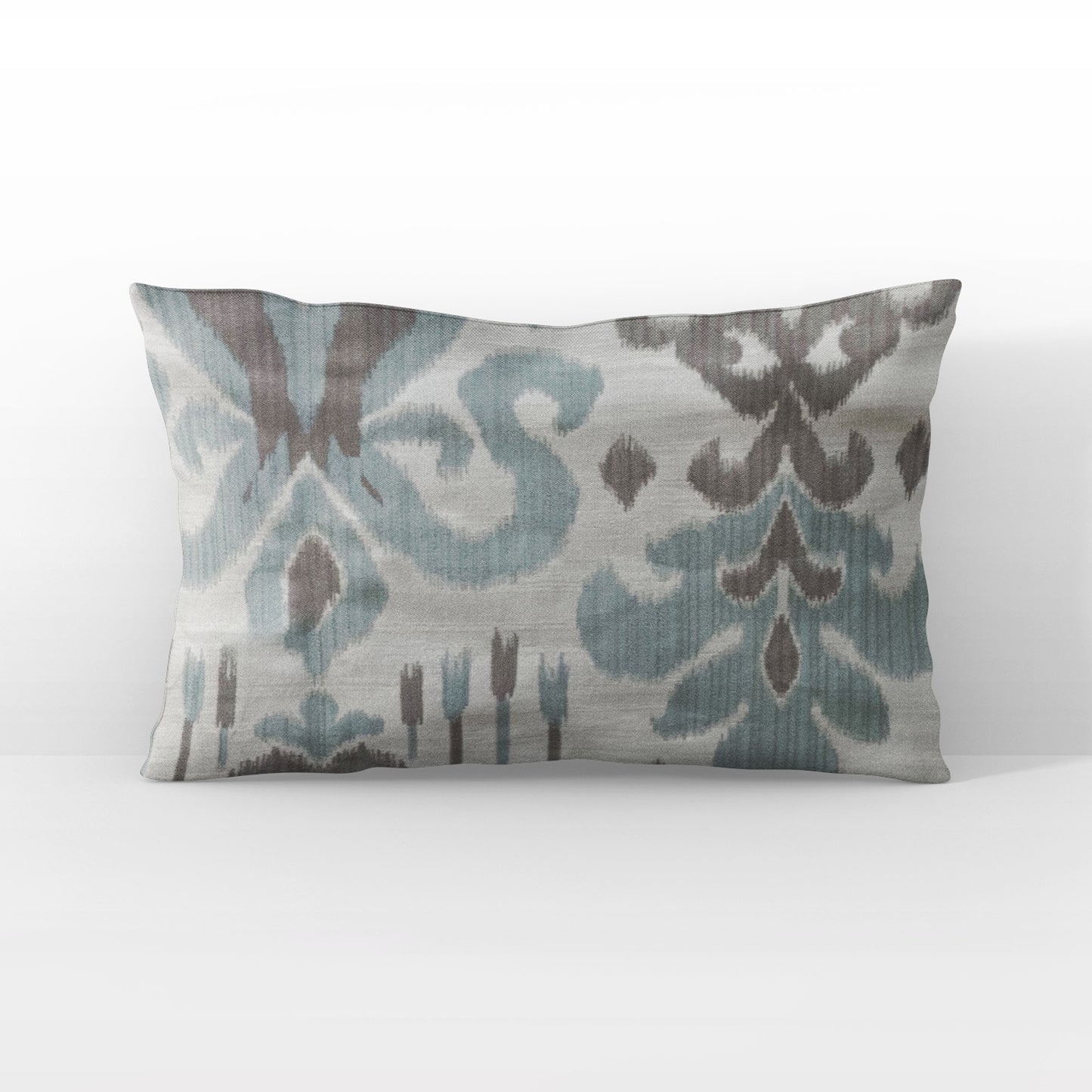 Paragon Brown, Blue and Beige Luxury Throw Pillow
