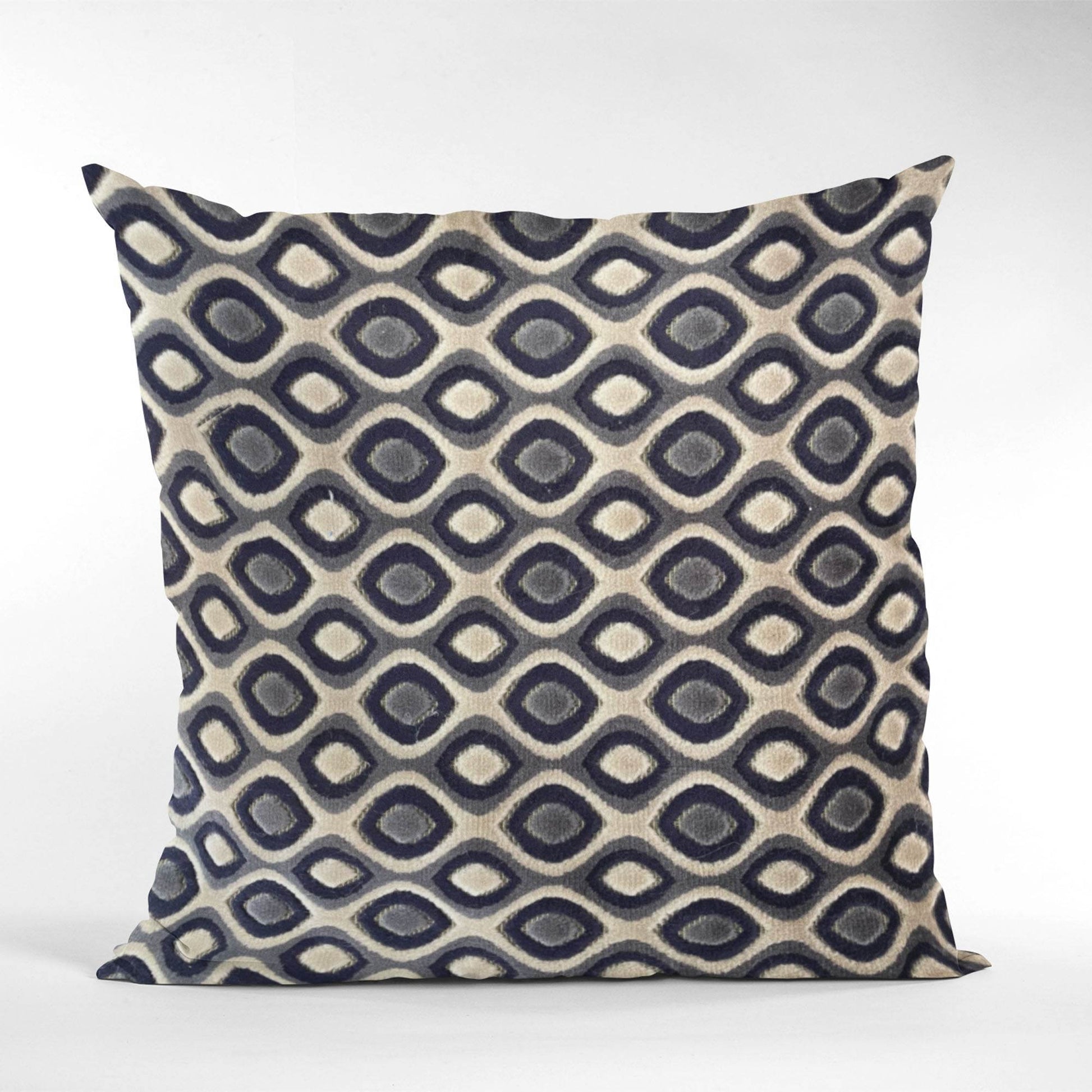 Clubhouse Orbit Brown, Beige and Blue Luxury Throw Pillow - Plutus Brands