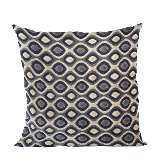 Clubhouse Orbit Brown, Beige and Blue Luxury Throw Pillow - Plutus Brands