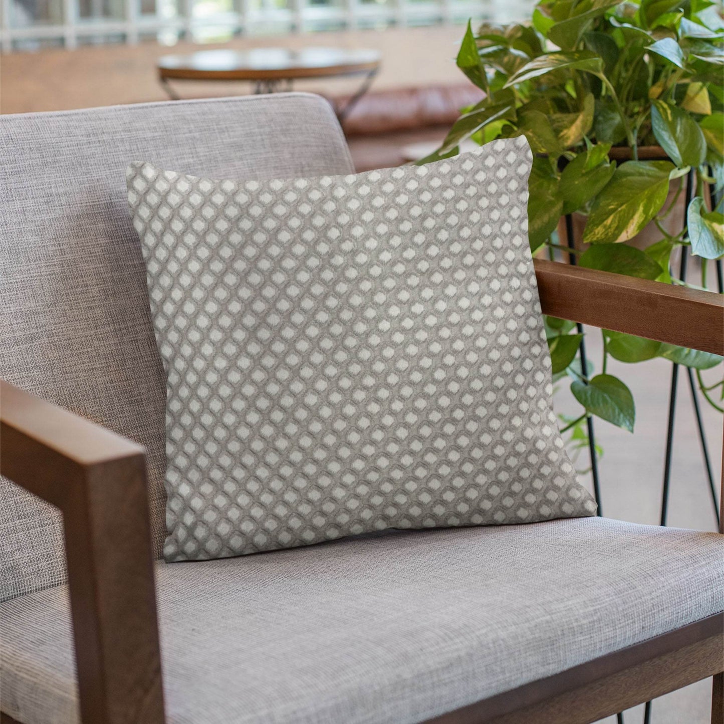 Diamant Beige and Brown Luxury Throw Pillow - Plutus Brands