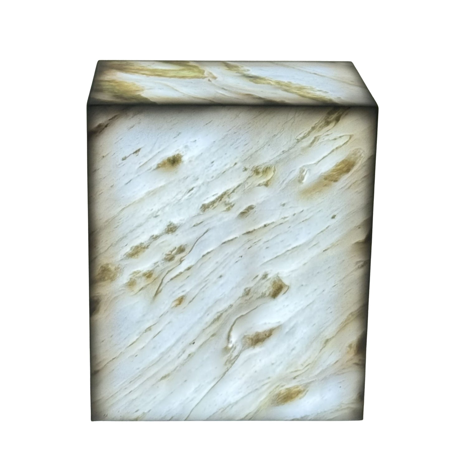 Plutus Brands Signature Natural Marble Side Table - Modern Luxury with Dimmable LED Glow