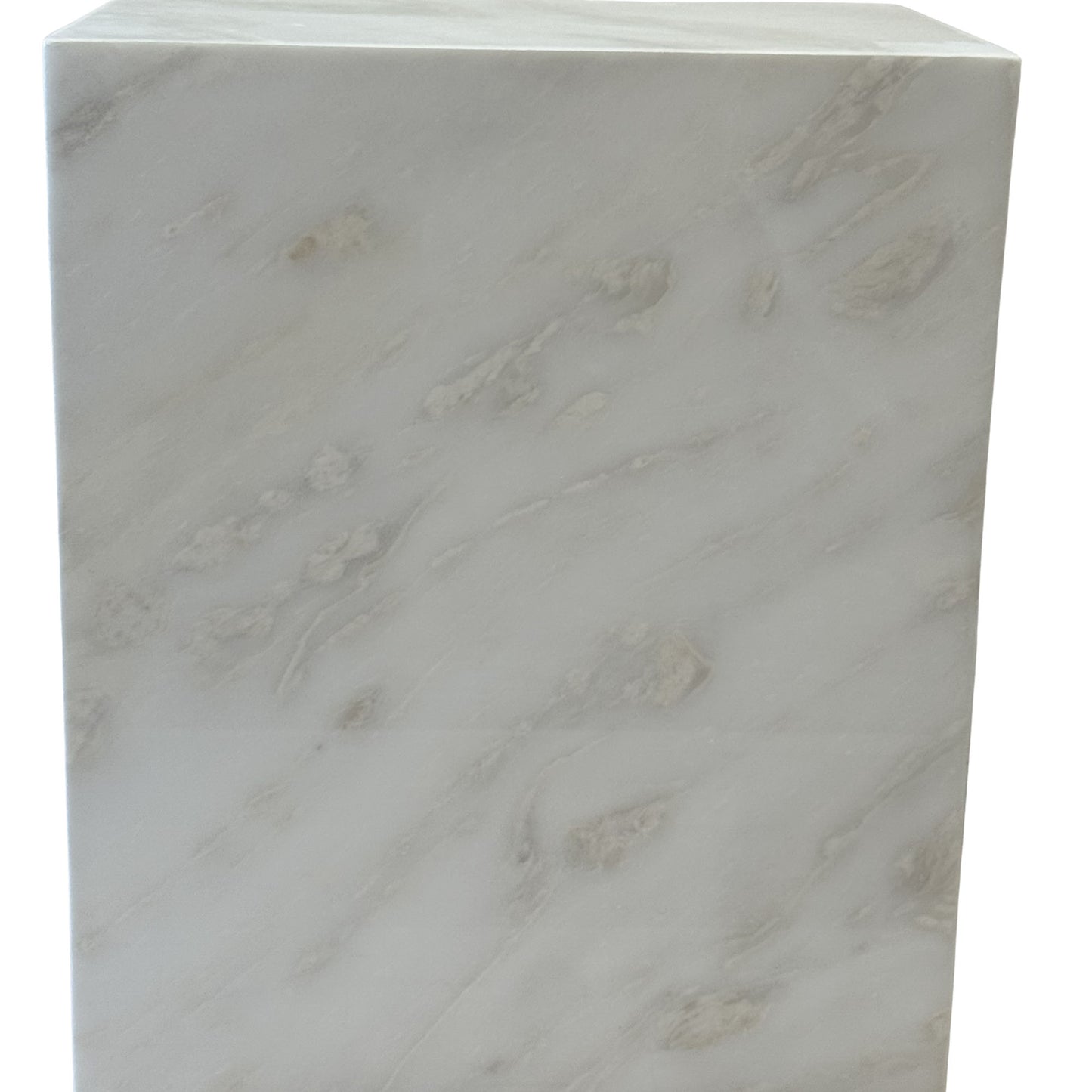Plutus Brands Signature Natural Marble Side Table - Modern Luxury with Dimmable LED Glow