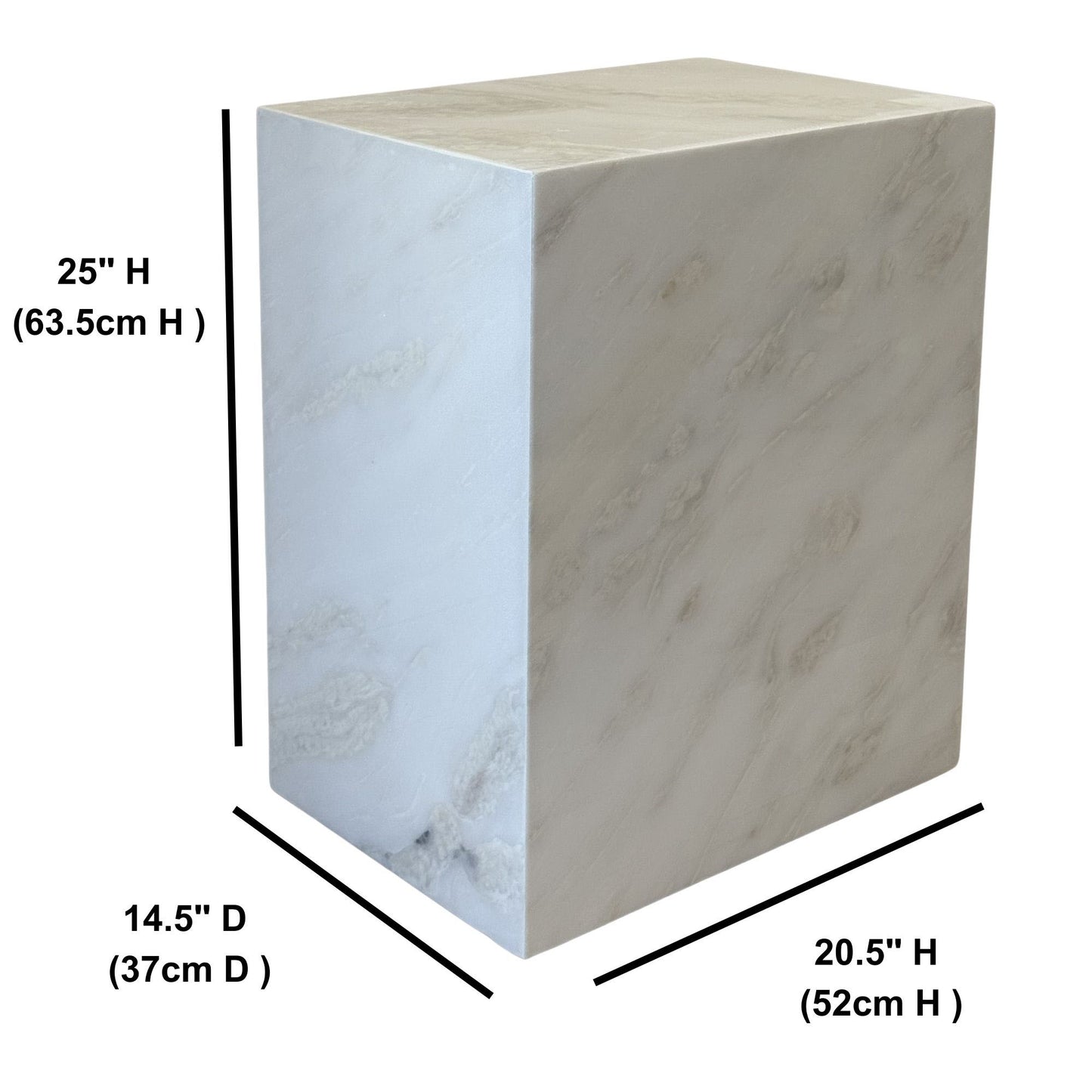 Plutus Brands Signature Natural Marble Side Table - Modern Luxury with Dimmable LED Glow