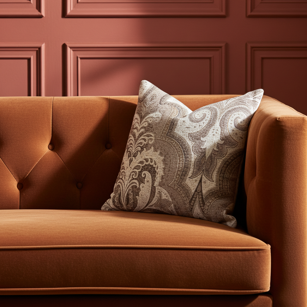 Tawny Isabella Damask Luxury Throw Pillow
