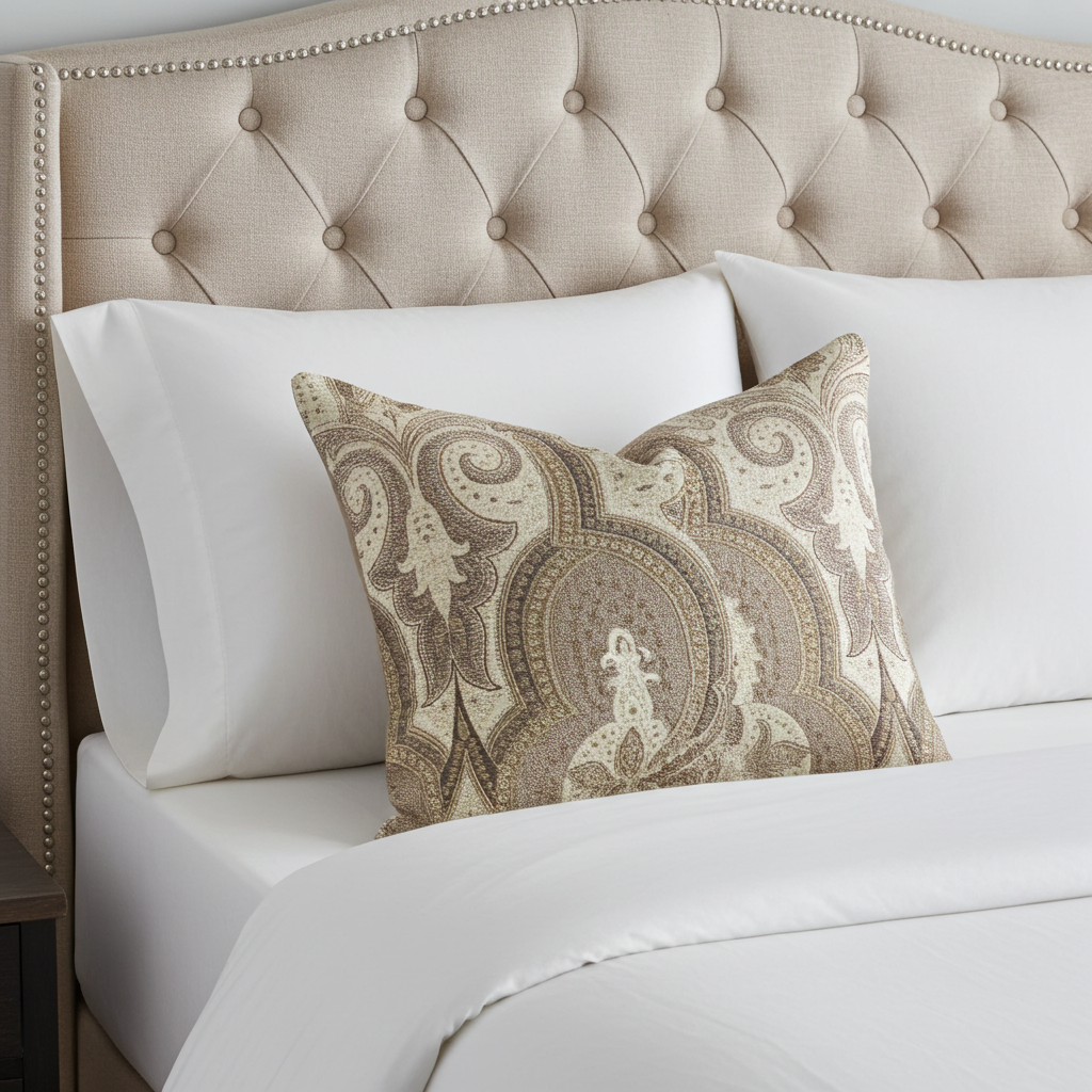Tawny Isabella Damask Luxury Throw Pillow