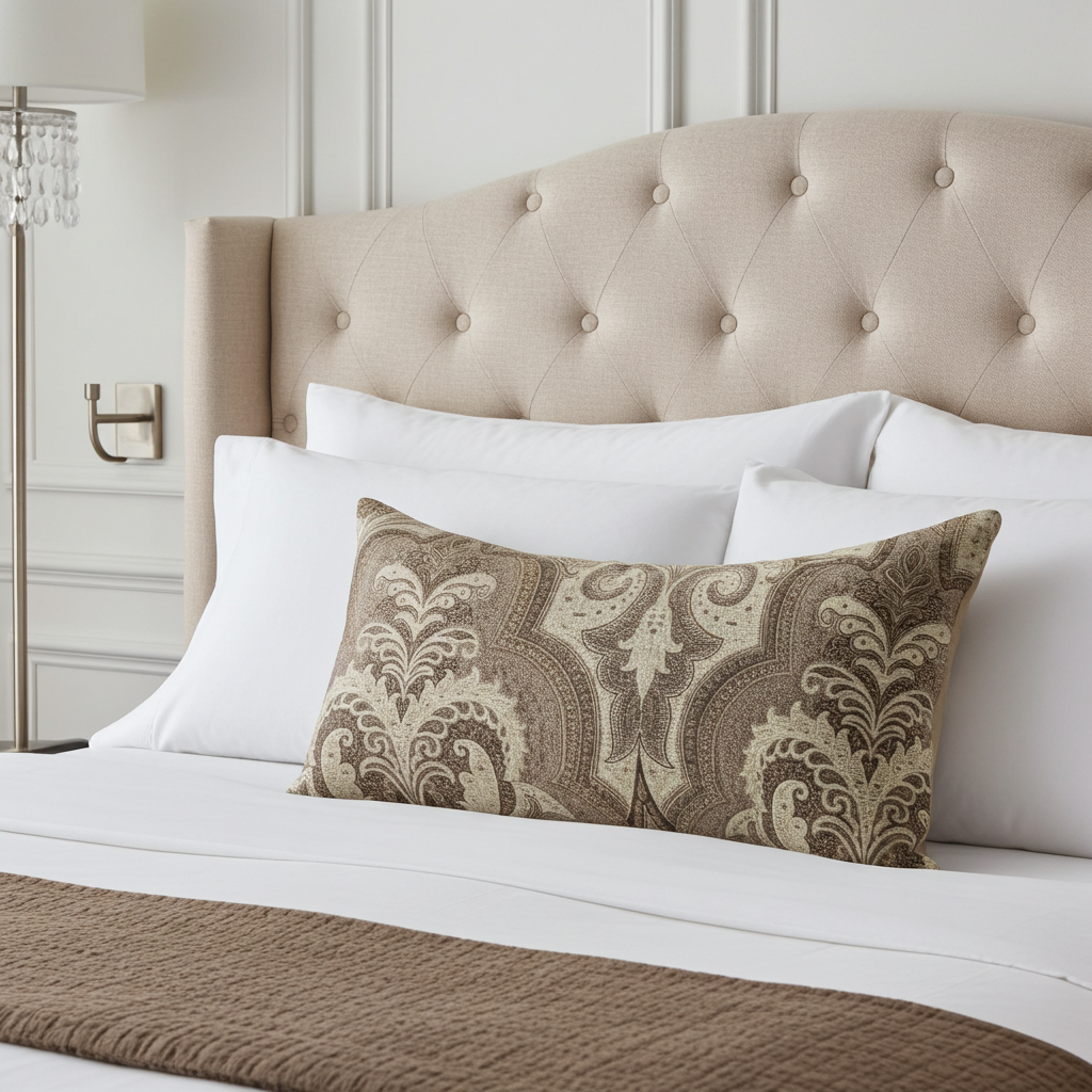 Tawny Isabella Damask Luxury Throw Pillow