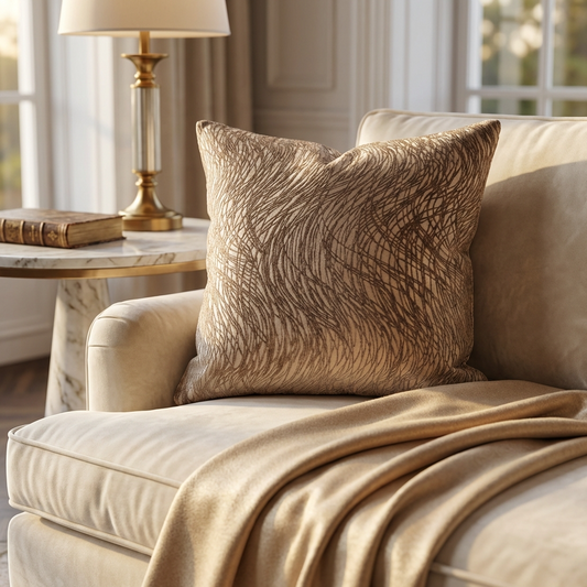 Metallic Bronze Luxury Throw Pillow