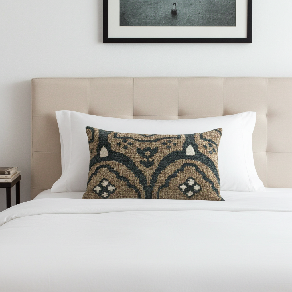 Tulip Zen Green Taupe Luxury Throw Pillow