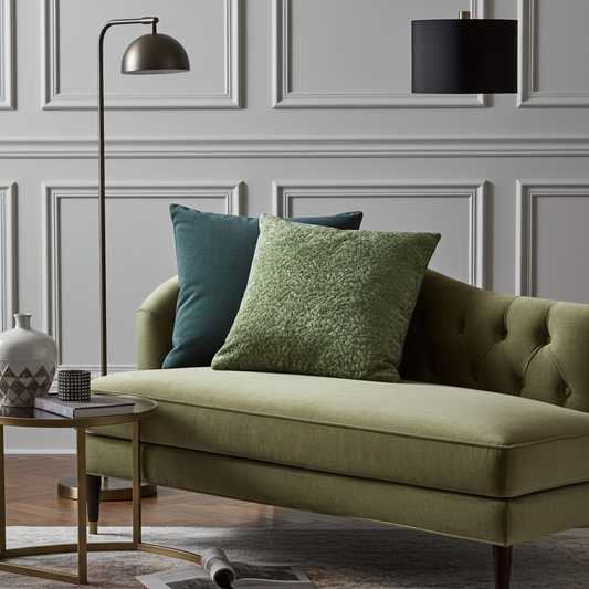 Mulberry Lasso Green Tones Luxury Throw Pillow