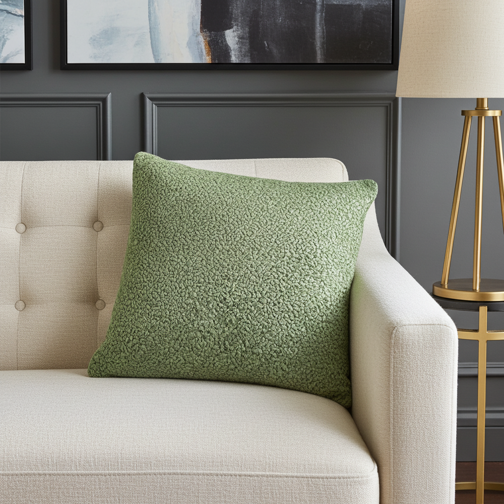 Mulberry Lasso Green Tones Luxury Throw Pillow