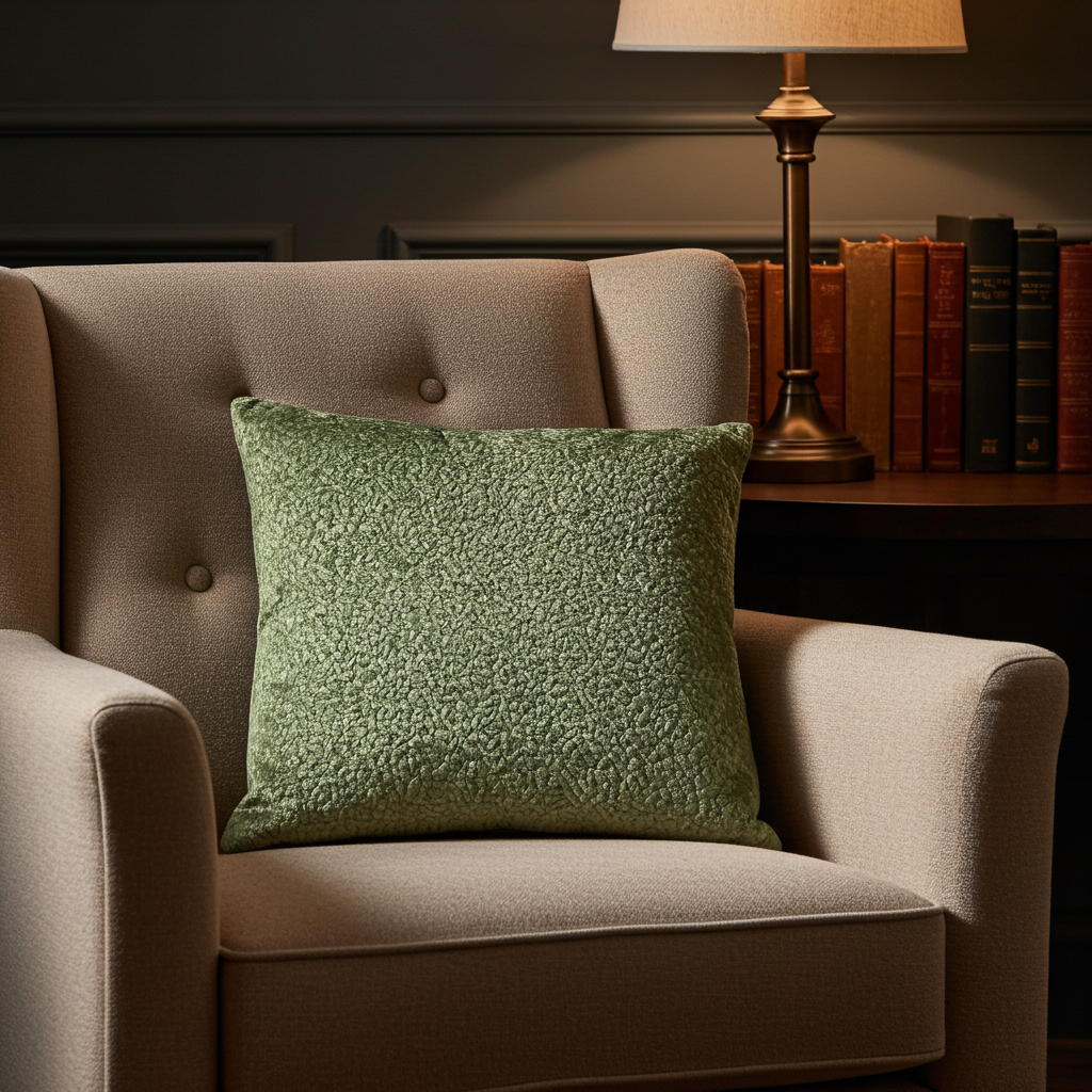 Mulberry Lasso Green Tones Luxury Throw Pillow