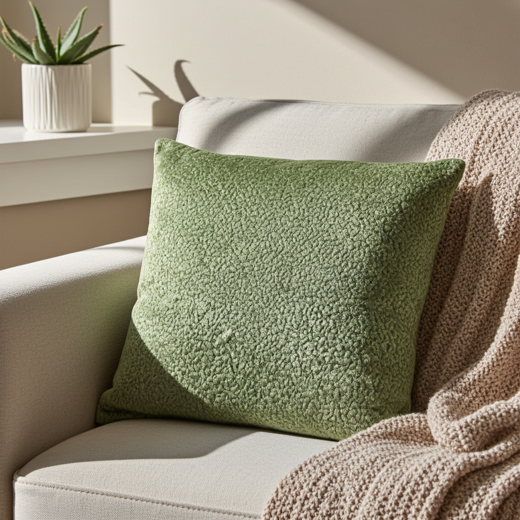 Mulberry Lasso Green Tones Luxury Throw Pillow