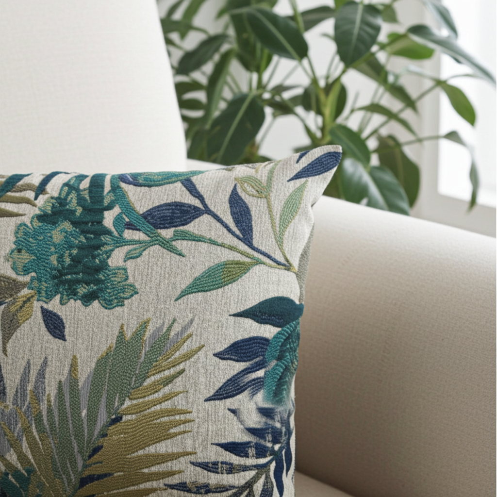 Camellia Floral Multi Color Luxury Throw Pillow