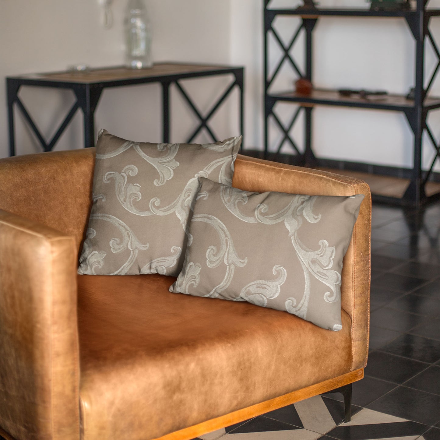 Golden Arabella Vine in Bronze Tones Luxury Throw Pillow