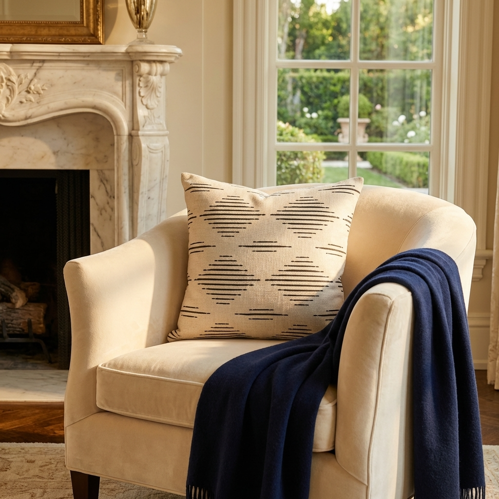 Black Crystal Luxury Throw Pillow in Black and Beige Tones