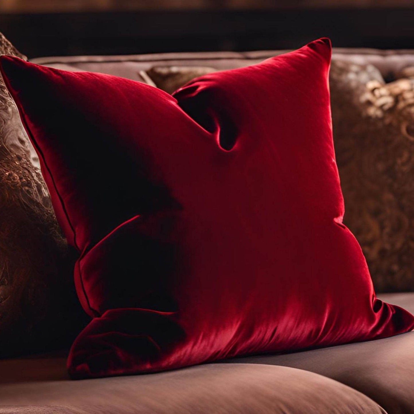 Amber Rose Luxury Throw Pillow in Red - Plutus Brands