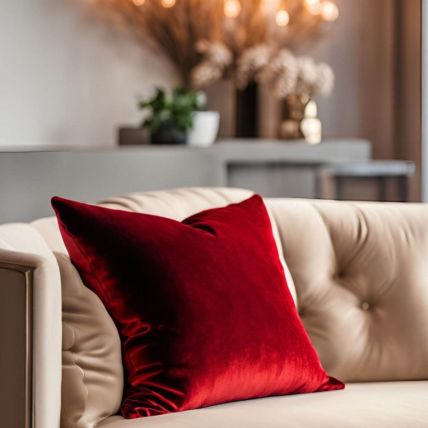 Amber Rose Luxury Throw Pillow in Red - Plutus Brands