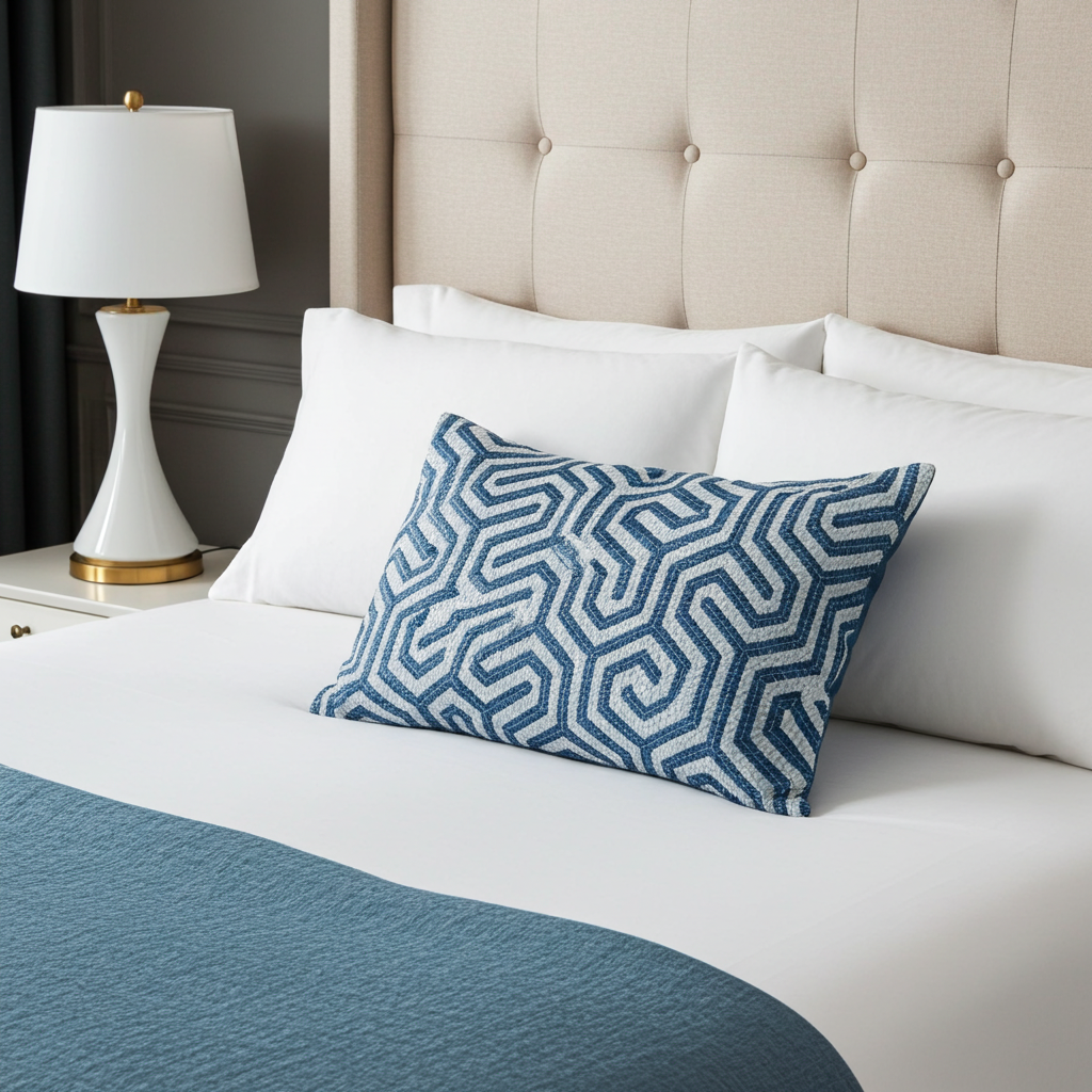 Pitaya Blue and White Luxury Throw Pillow