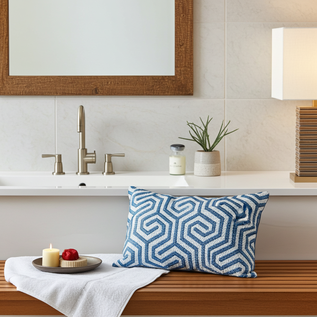 Pitaya Blue and White Luxury Throw Pillow