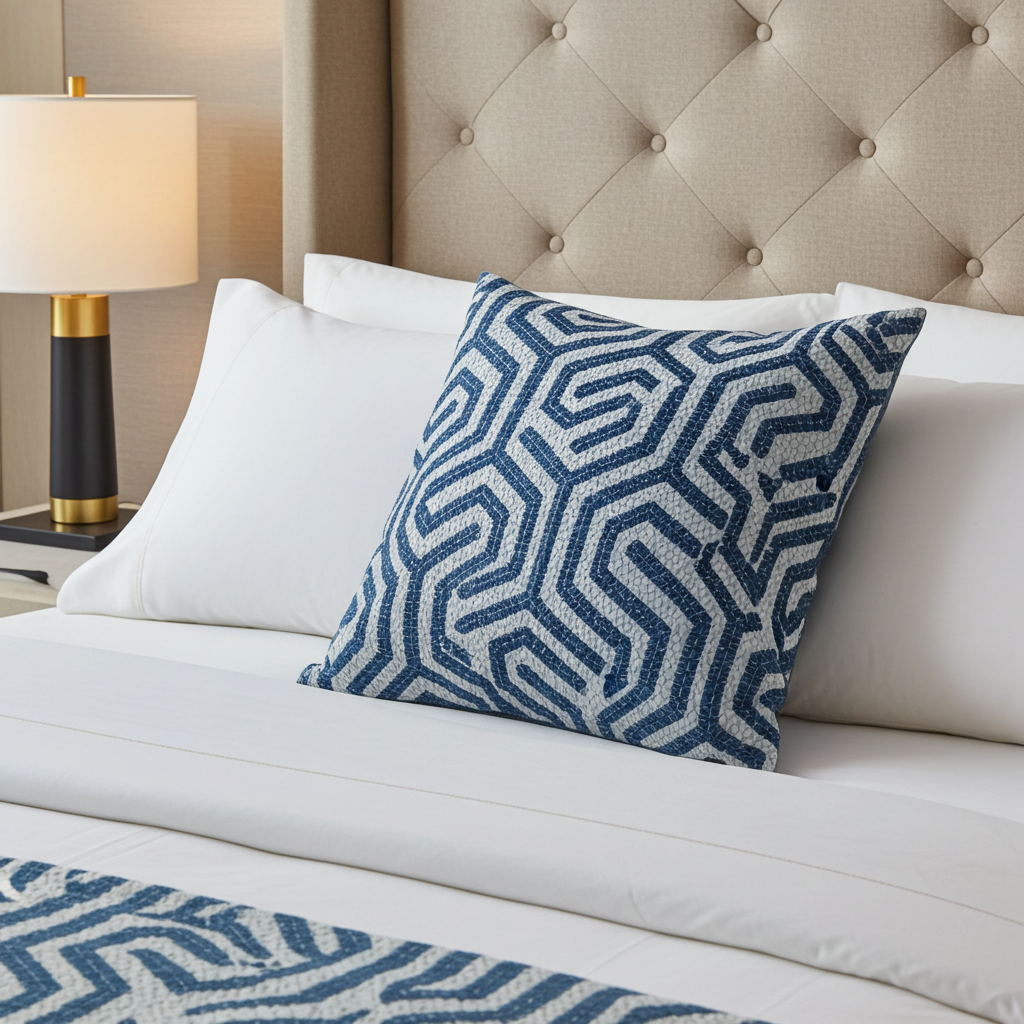 Pitaya Blue and White Luxury Throw Pillow