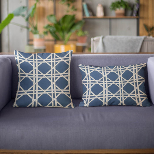 DaVinci Blue and White Luxury Throw Pillow - Plutus Brands