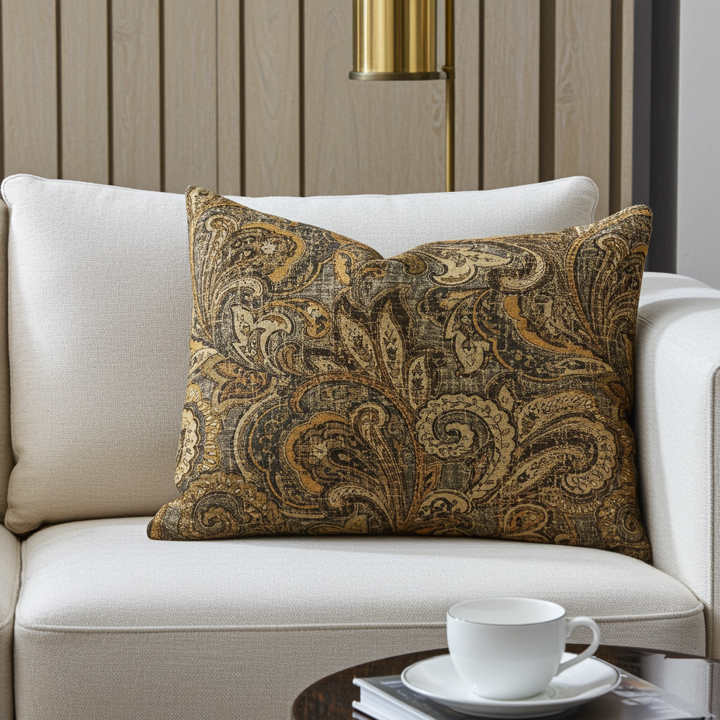 Cypress Field Brown Luxury Throw Pillow