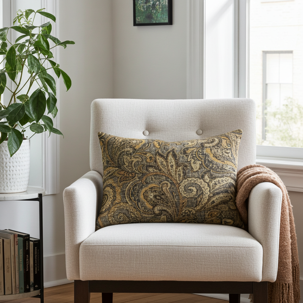 Cypress Field Brown Luxury Throw Pillow