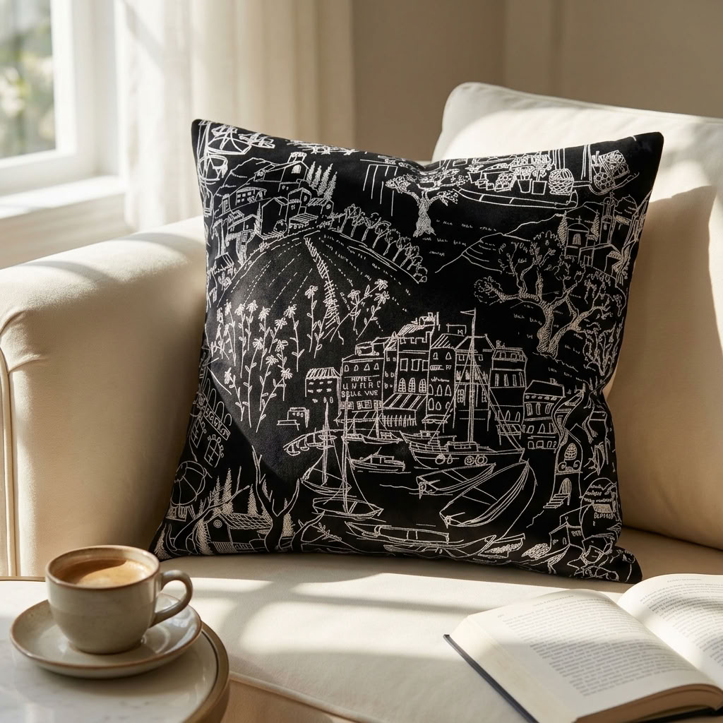Love Script Black Luxury Throw Pillow