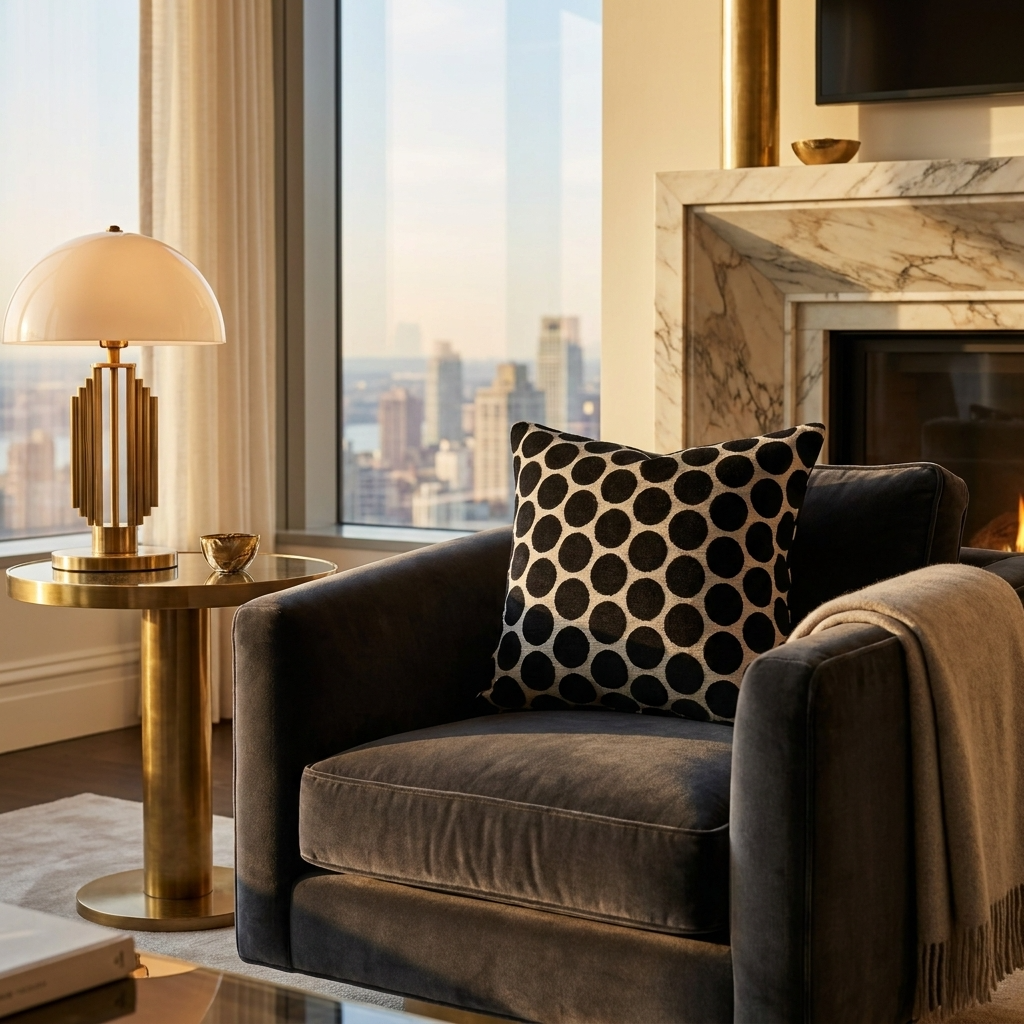 Savannah Black and Beige Luxury Throw Pillow