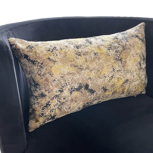 Pretty Passion Yellow, Beige and Gray Luxury Throw Pillow - Plutus Brands