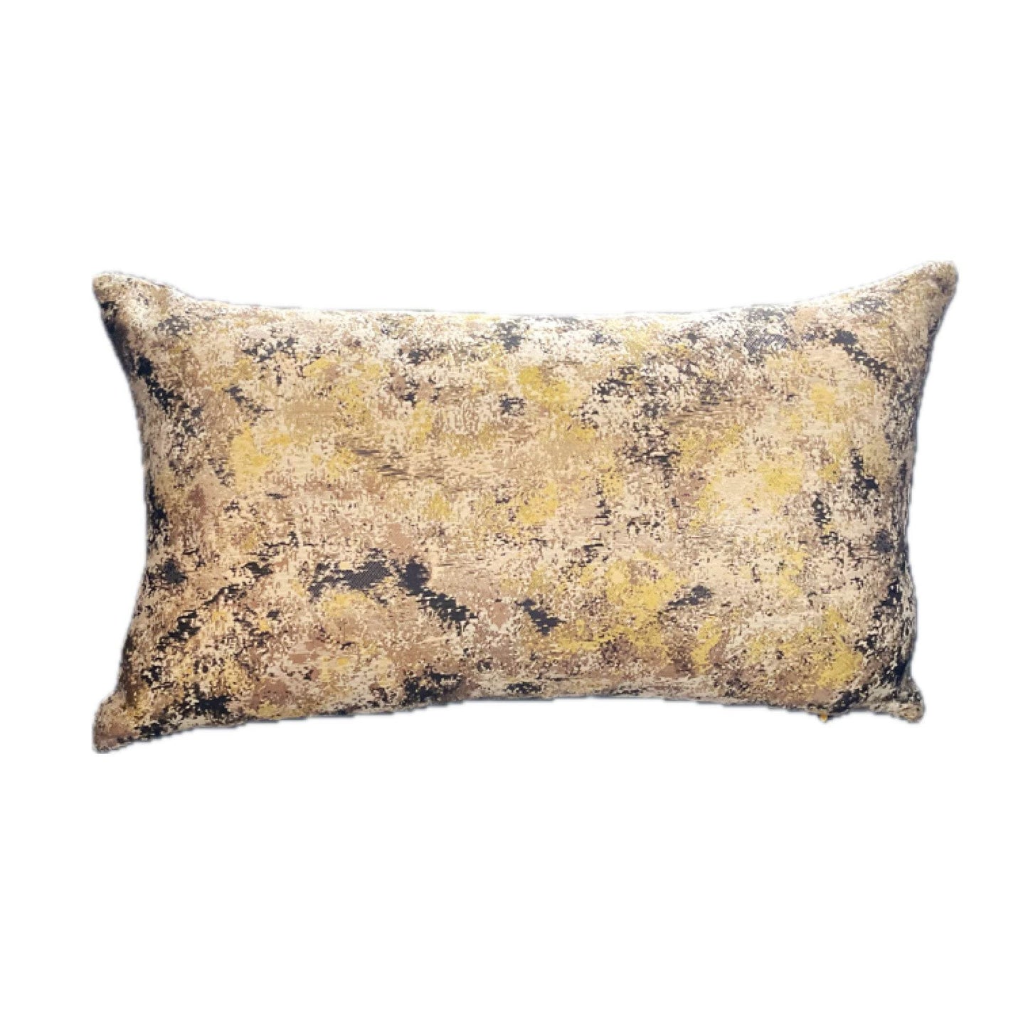 Pretty Passion Yellow, Beige and Gray Luxury Throw Pillow - Plutus Brands