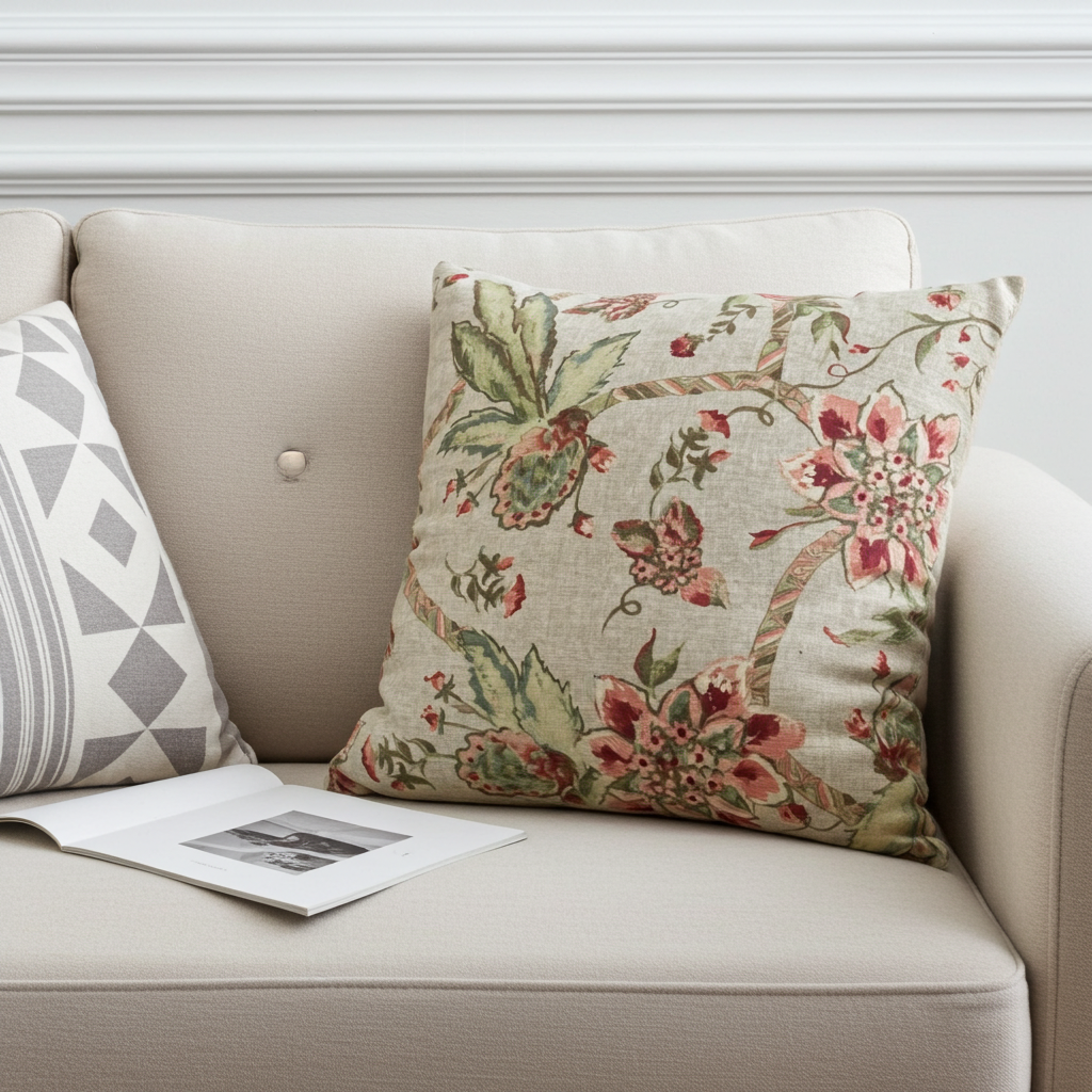 Garden Secrets Multicolor Luxury Throw Pillow